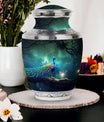 Classic Peacock Urn in Aluminium for cremation
