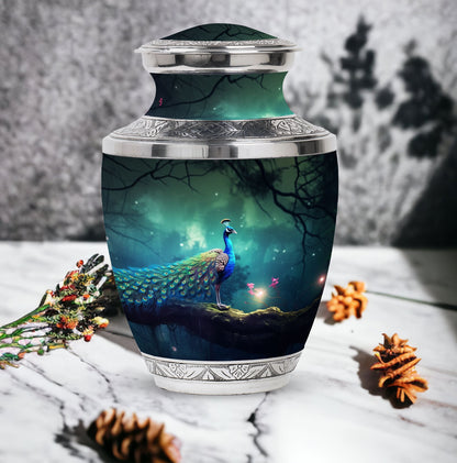 Classic Peacock Urn in Aluminium for cremation