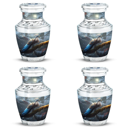 Classic 3-inch Peacock Memorial Funeral Urn in Aluminium.
