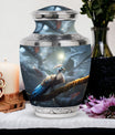 Classic 3-inch Peacock Memorial Funeral Urn in Aluminium.