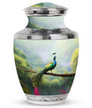 Classic 3 inch Peacock Urn for adult ashes.
