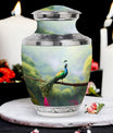 Classic 3 inch Peacock Urn for adult ashes.