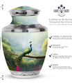 Classic 3 inch Peacock Urn for adult ashes.