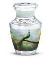 Classic 3 inch Peacock Urn for adult ashes.