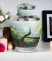 Classic 3 inch Peacock Urn for adult ashes.