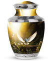 Classic Dove Urn for Human Ashes made of aluminium