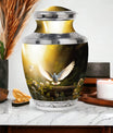 Classic Dove Urn for Human Ashes made of aluminium