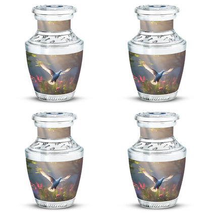 Classic 3 inch Dove Urn, aluminium large cremation urn.