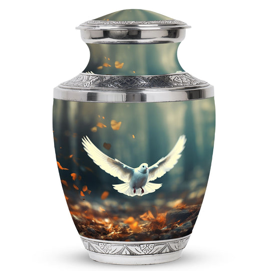Classic 3 inch Aluminium Dove Urn for Human Ashes.