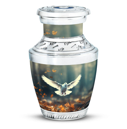 Classic 3 inch Aluminium Dove Urn for Human Ashes.