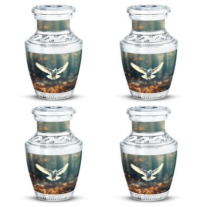 Classic 3 inch Aluminium Dove Urn for Human Ashes.