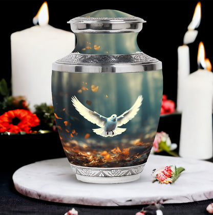 Classic 3 inch Aluminium Dove Urn for Human Ashes.