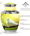 Dove Urn for Ashes, Large Aluminium Cremation Urn.