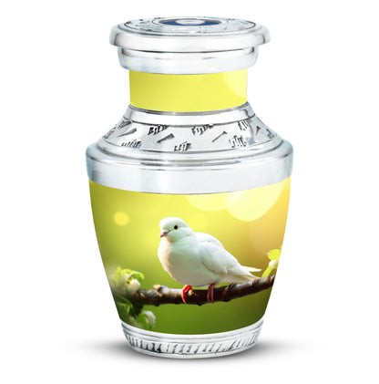 Dove Urn for Ashes, Large Aluminium Cremation Urn.