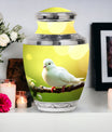 Dove Urn for Ashes, Large Aluminium Cremation Urn.