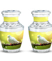 Dove Urn for Ashes, Large Aluminium Cremation Urn.
