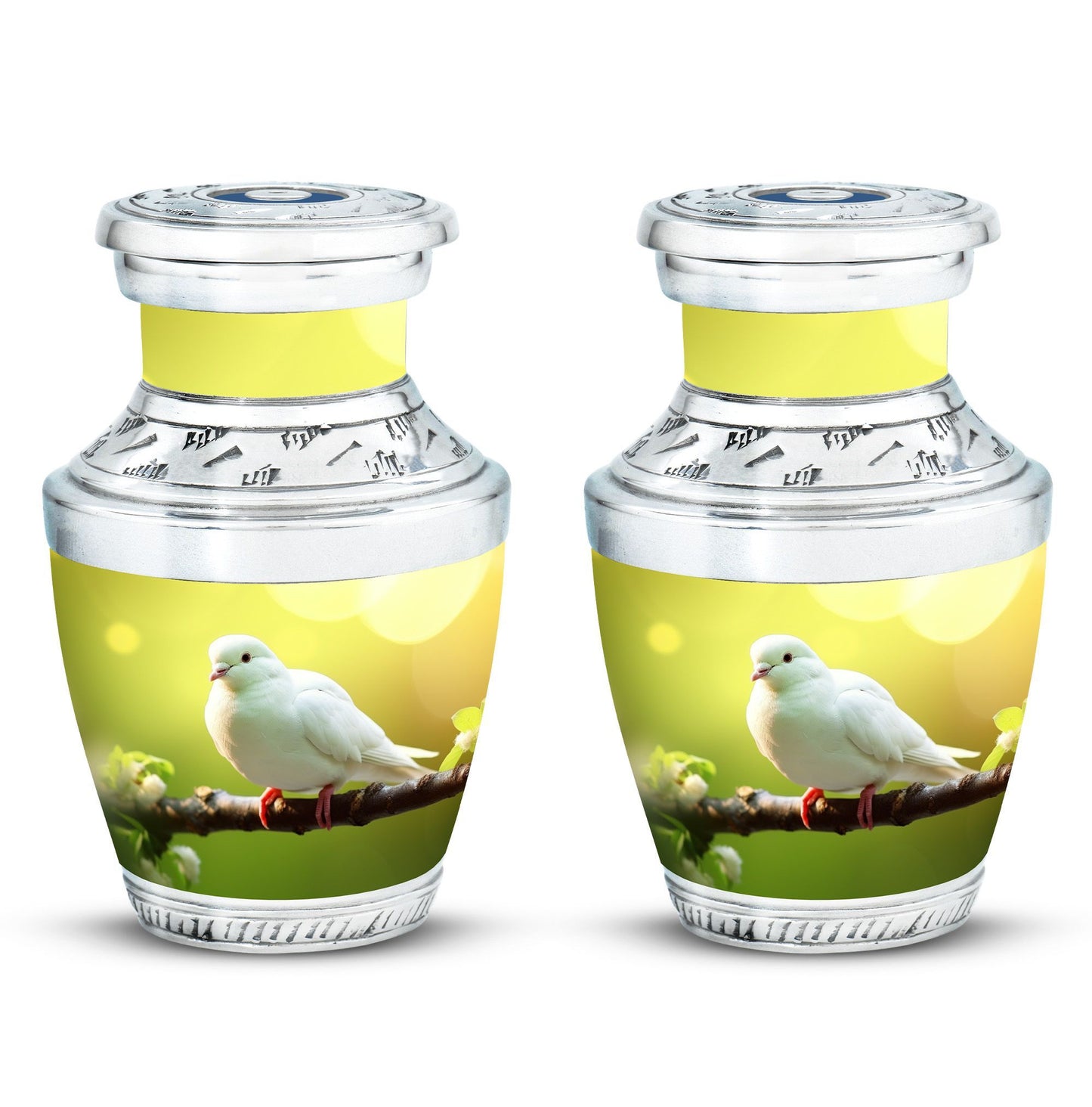 Dove Urn for Ashes, Large Aluminium Cremation Urn.