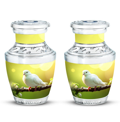 Dove Urn for Ashes, Large Aluminium Cremation Urn.