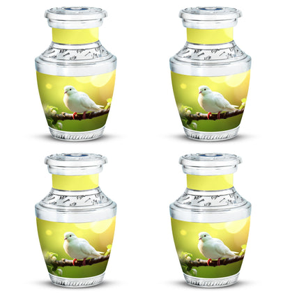 Dove Urn for Ashes, Large Aluminium Cremation Urn.