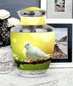 Dove Urn for Ashes, Large Aluminium Cremation Urn.