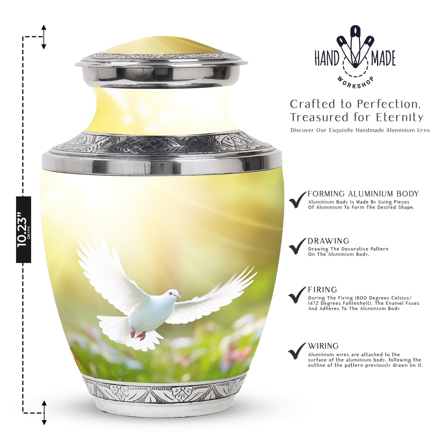 Classic design Eternal Peace Dove Urn, small urn for ashes