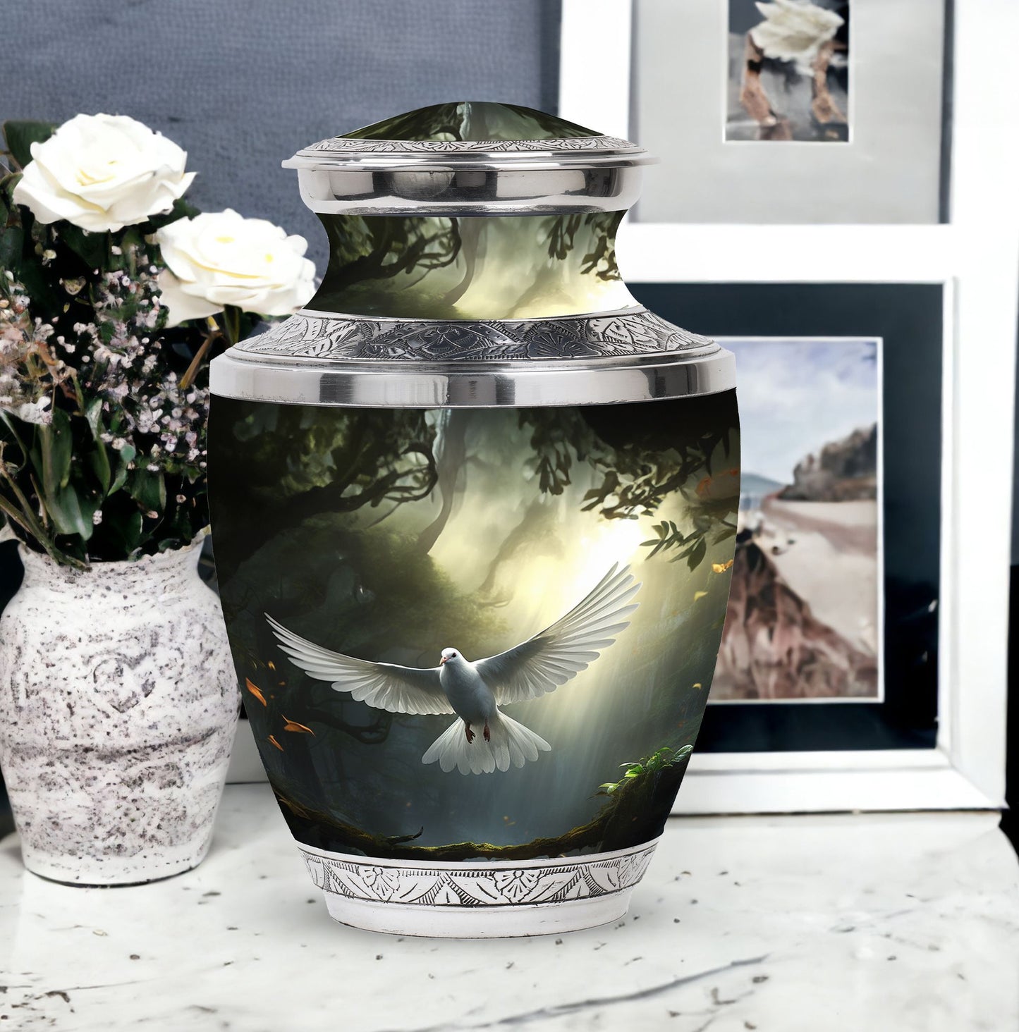 3-inch Dove Symbol of Hope Classic Cremation Urn.
