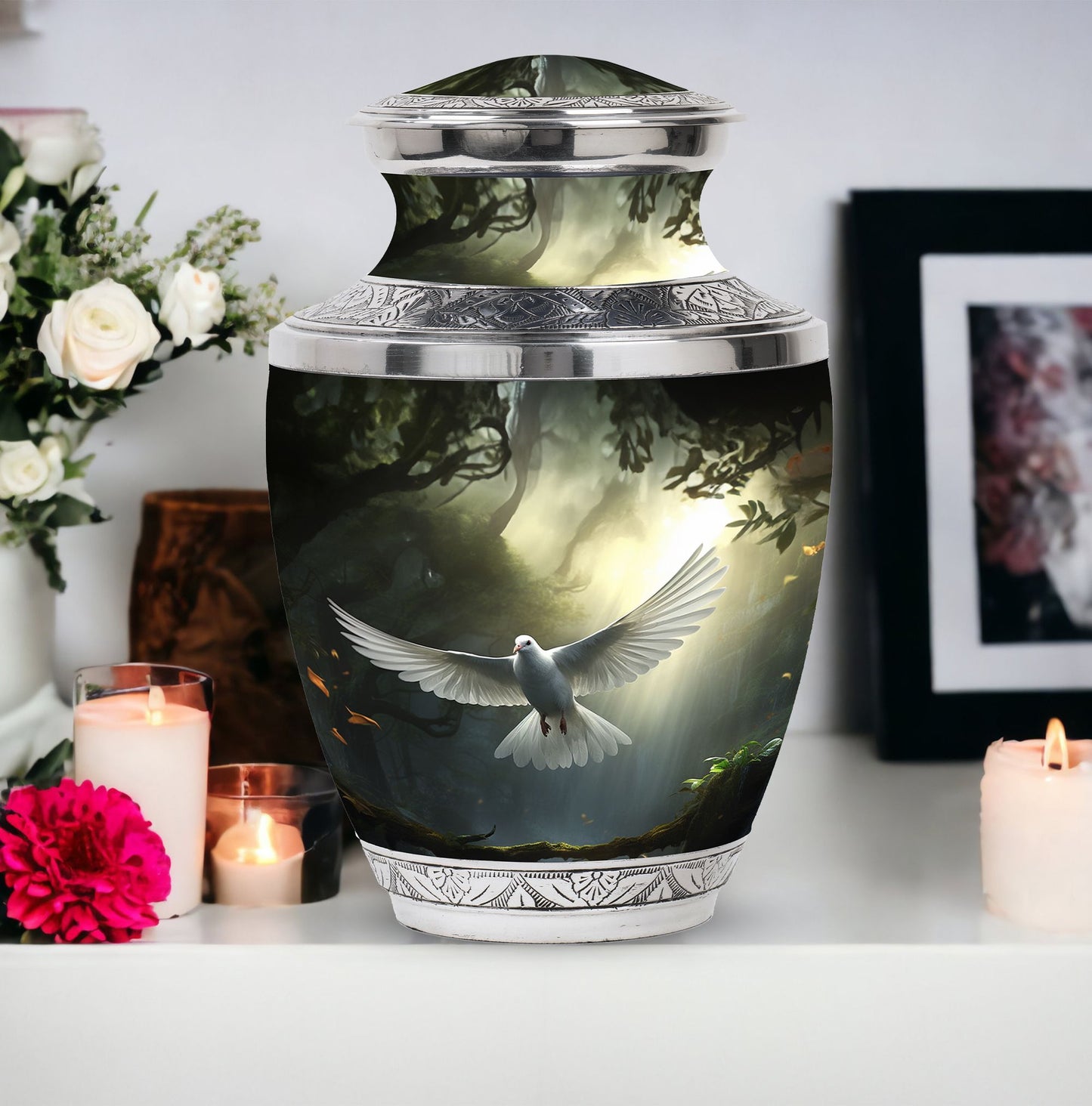 3-inch Dove Symbol of Hope Classic Cremation Urn.