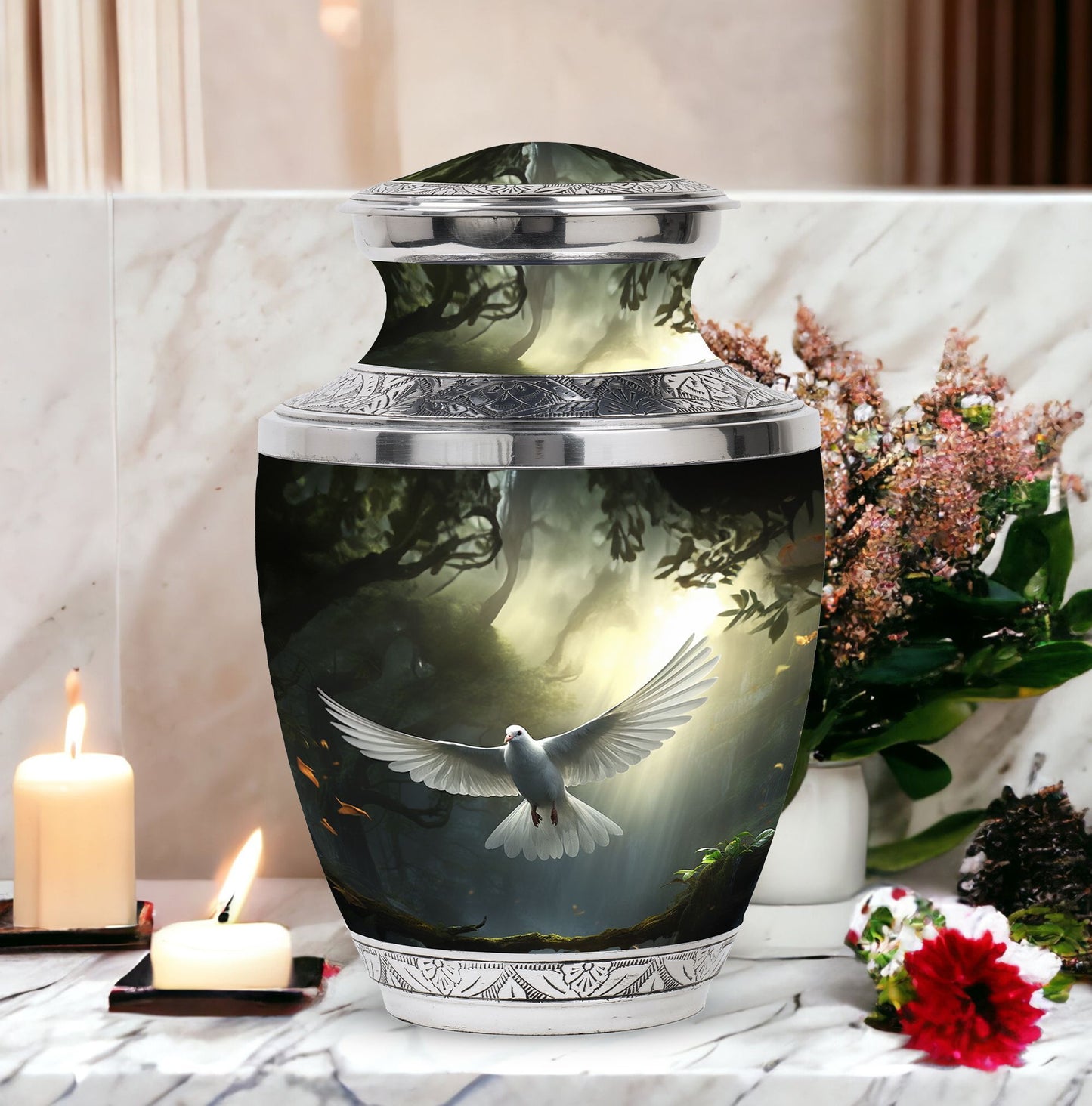 3-inch Dove Symbol of Hope Classic Cremation Urn.