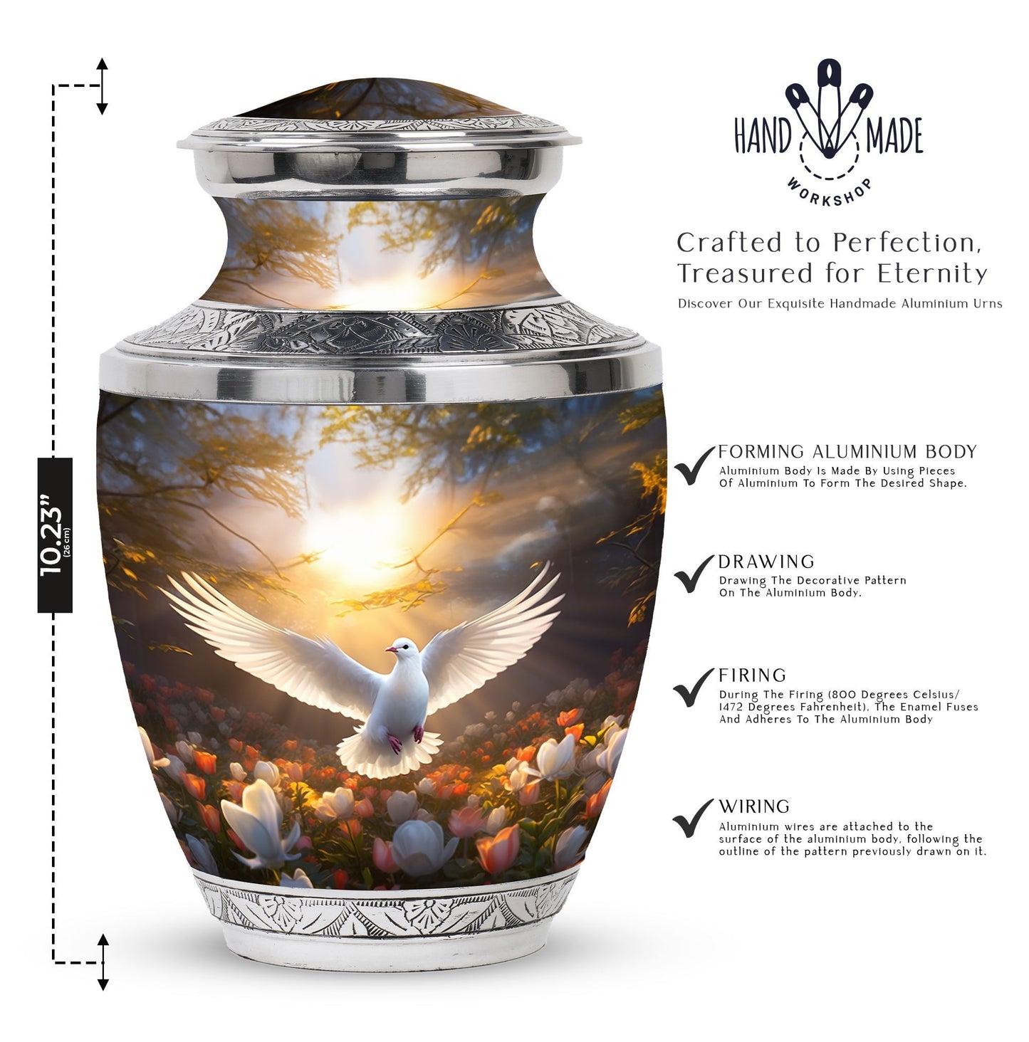 3-inch Dove Memorial Urn in Classic Design.