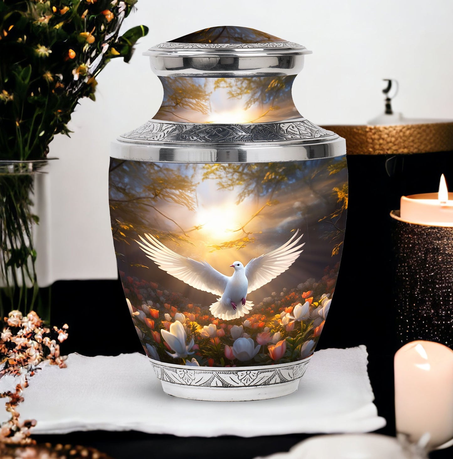 3-inch Dove Memorial Urn in Classic Design.