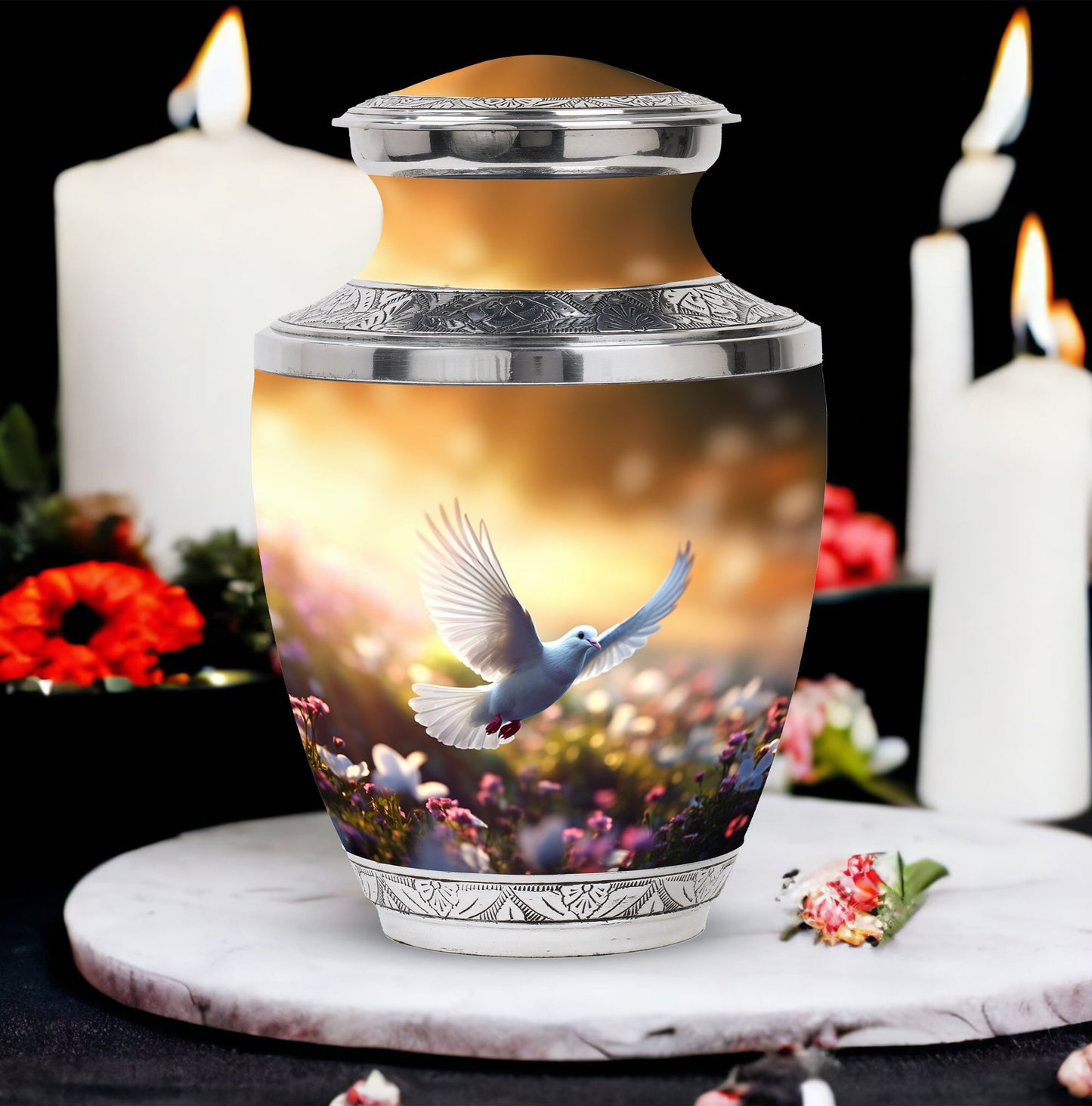 Classic, 3-Inch Dove Urn for Human Ashes.