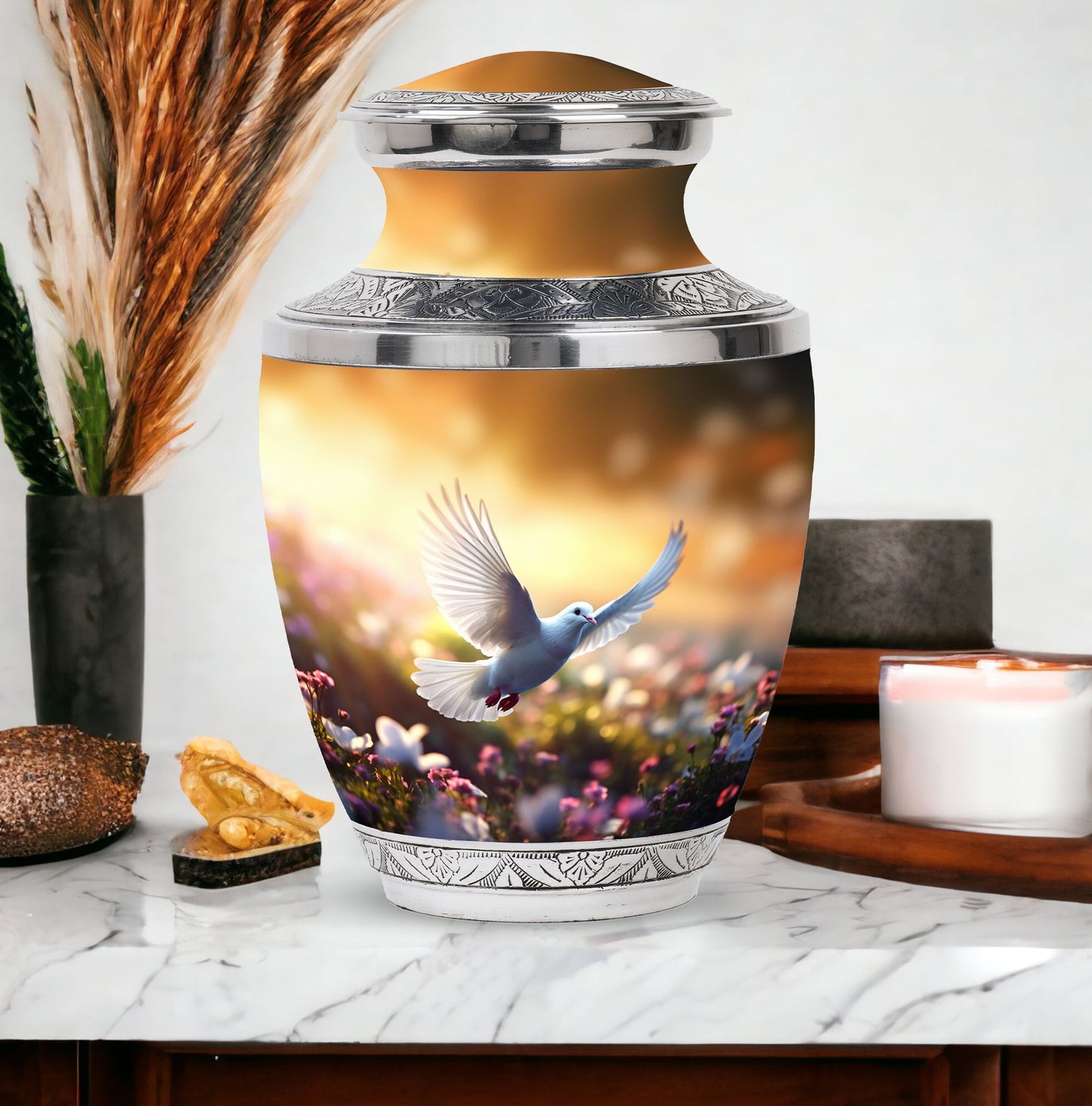 Classic, 3-Inch Dove Urn for Human Ashes.