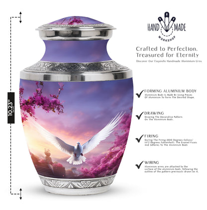 3-inch Classic Dove Cremation Urn in Aluminium.