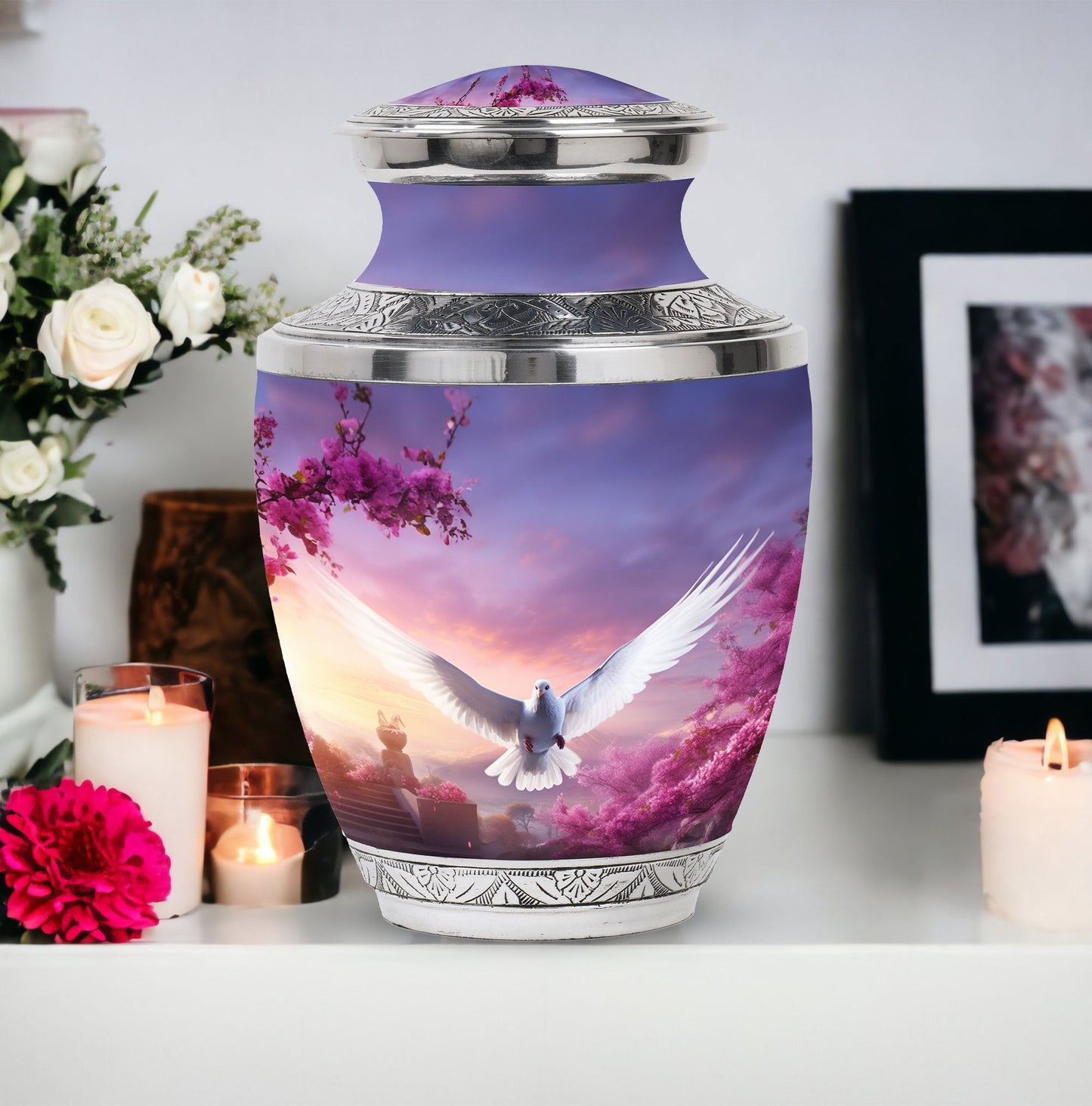3-inch Classic Dove Cremation Urn in Aluminium.