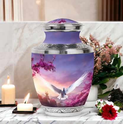 3-inch Classic Dove Cremation Urn in Aluminium.