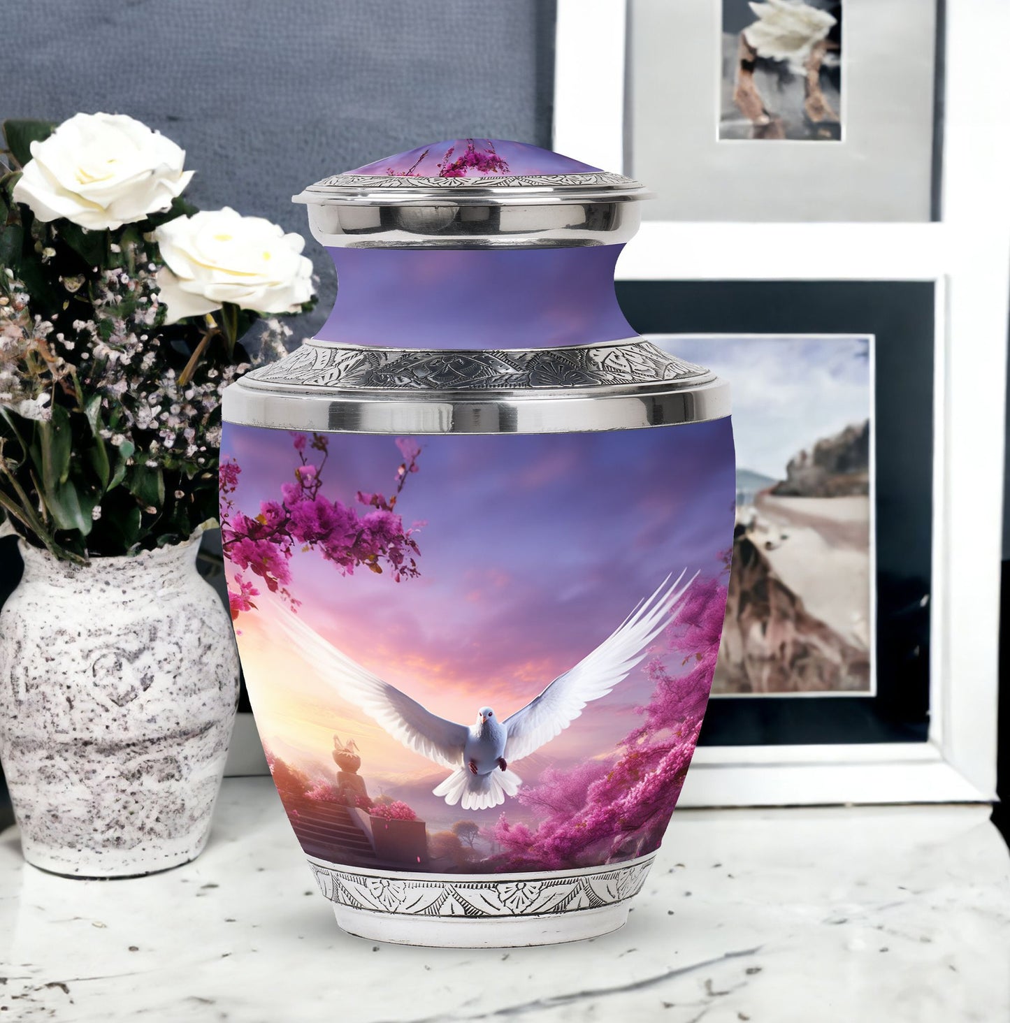3-inch Classic Dove Cremation Urn in Aluminium.