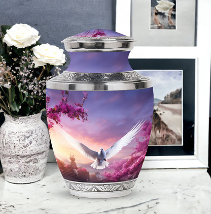 3-inch Classic Dove Cremation Urn in Aluminium.
