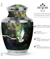Dove Memorial Urn, 3-inch large aluminium