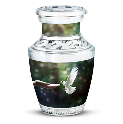 Dove Memorial Urn, 3-inch large aluminium