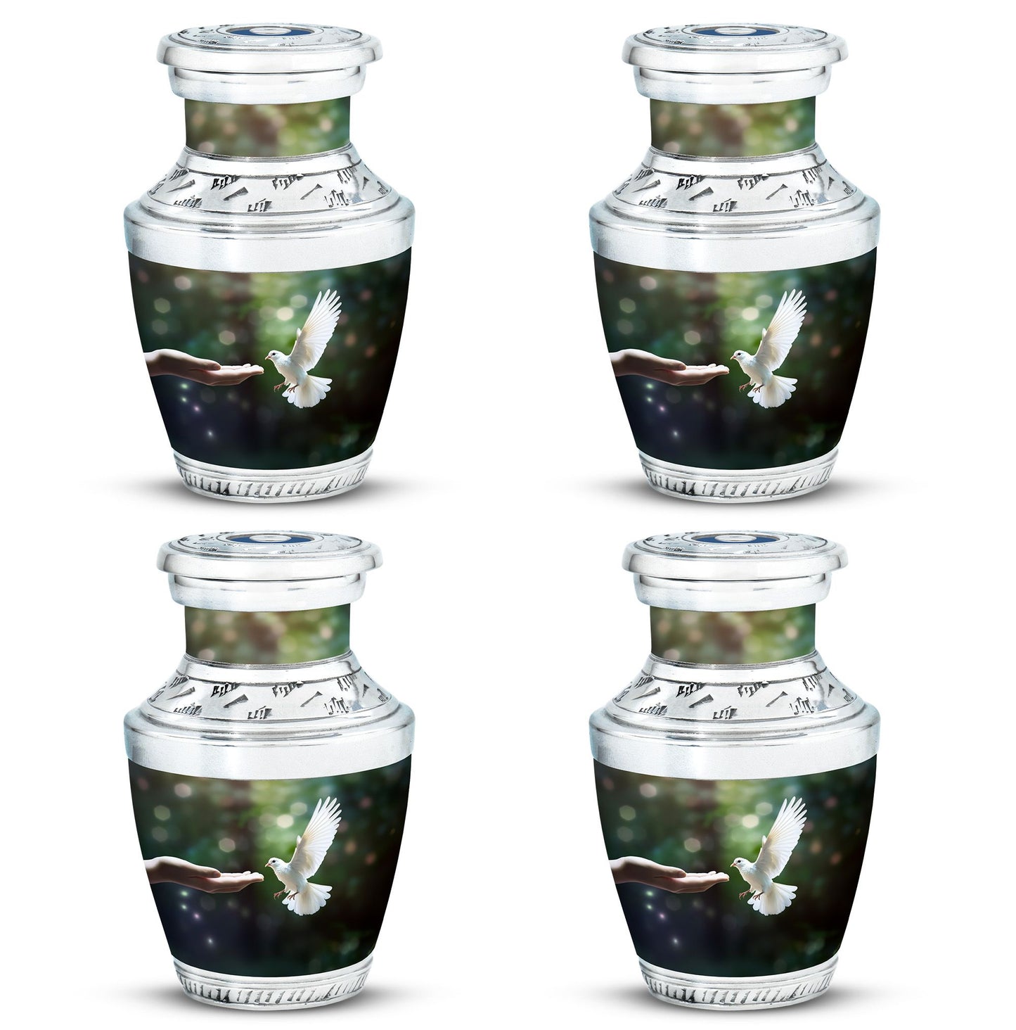 Dove Memorial Urn, 3-inch large aluminium