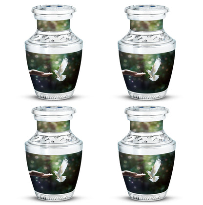 Dove Memorial Urn, 3-inch large aluminium