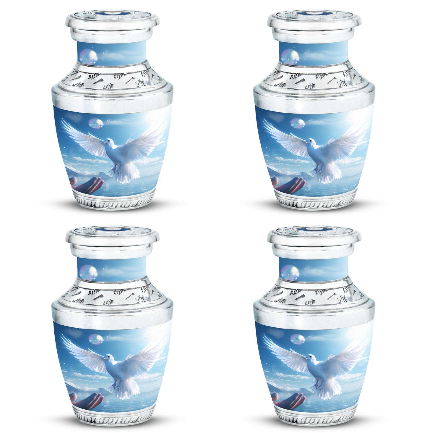 Classic Dove Urn for human ashes, includes velvet pouch
