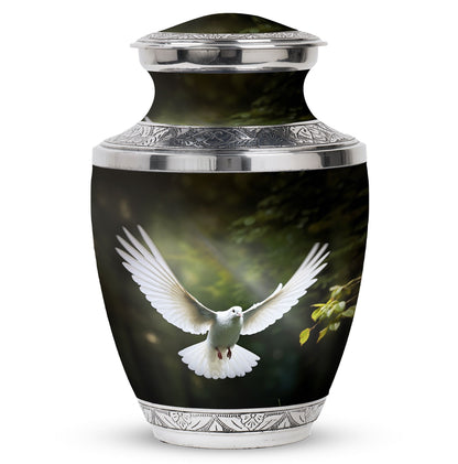 Classic 3-inch aluminium Dove Urn, a large memorial urn.