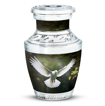 Classic 3-inch aluminium Dove Urn, a large memorial urn.