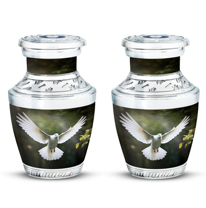 Classic 3-inch aluminium Dove Urn, a large memorial urn.