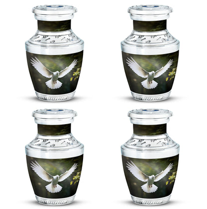 Classic 3-inch aluminium Dove Urn, a large memorial urn.