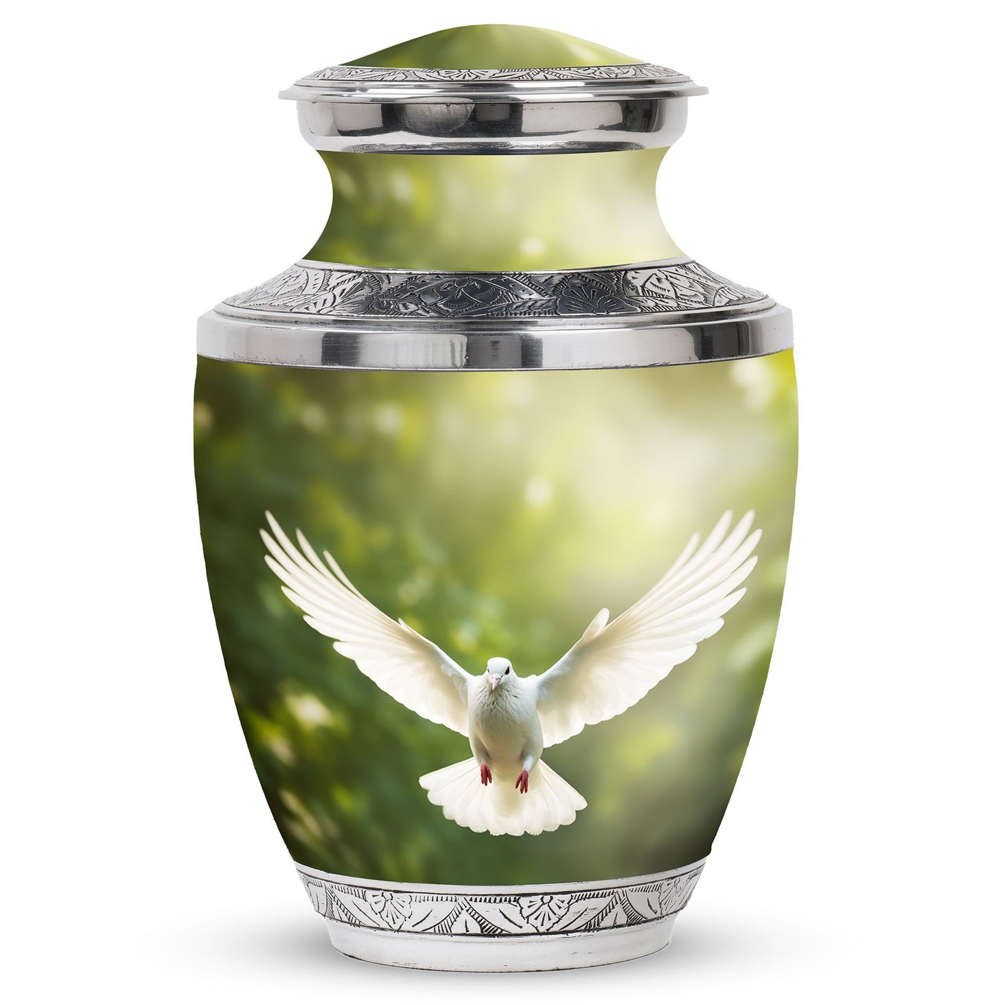 Classic Dove Cremation Urn, Large Aluminium Unique Urn for.