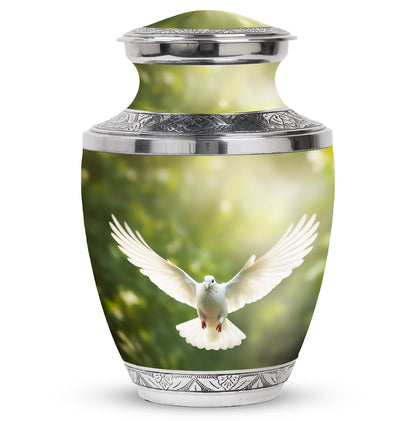 Classic Dove Cremation Urn, Large Aluminium Unique Urn for.