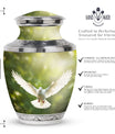 Classic Dove Cremation Urn, Large Aluminium Unique Urn for.