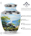 3 Inch Dove Memorial Urn, Classic Aluminium Urn for Human Ashes.
